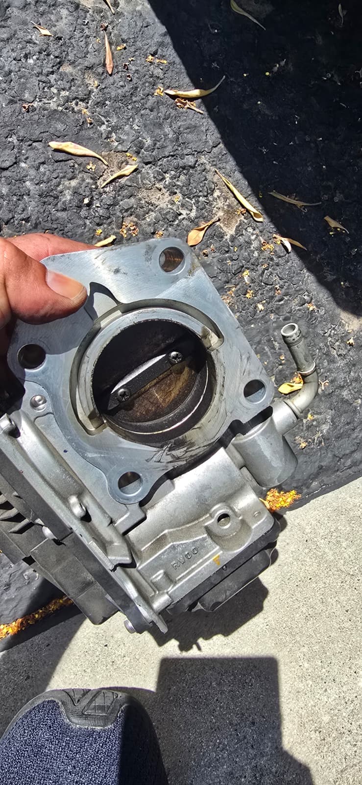 Throttle body removed for cleaning